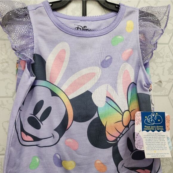 Nwt Disney Minnie Mouse Toddler Girls Easter Top and Pants Pajama Set - Picture 6 of 7